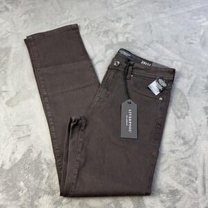 Liverpool Jeans Mens 29x32 Brown Espresso Relaxed Straight Cotton Blend Pants